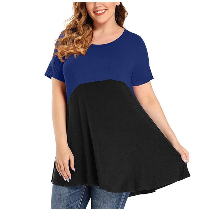 Plus Size Tops For Women Summer Short Sleeve Casual O-Neck T Shirt BENNYS 