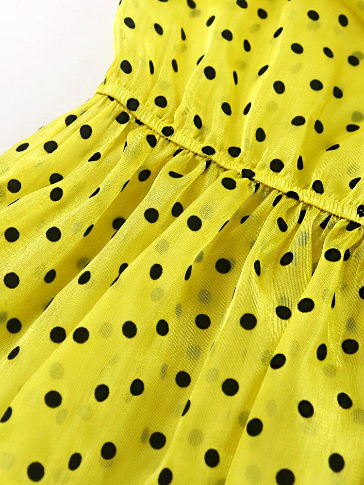 Plus Size Tops Off Shoulder Yellow Black Polka Dot Shirts for Women BENNYS 