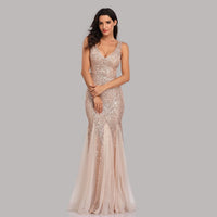 PlSize V Neck Mermaid Cocktail Dress Long Formal Prom Party Gown BENNYS 