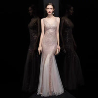 PlSize V Neck Mermaid Cocktail Dress Long Formal Prom Party Gown BENNYS 