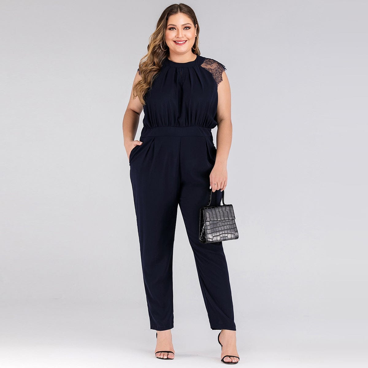 Lace plus on sale size formal jumpsuits