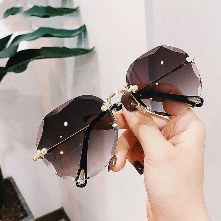 Polygonal Sunglasses Women Rimless Trimmed Sunglasses BENNYS 