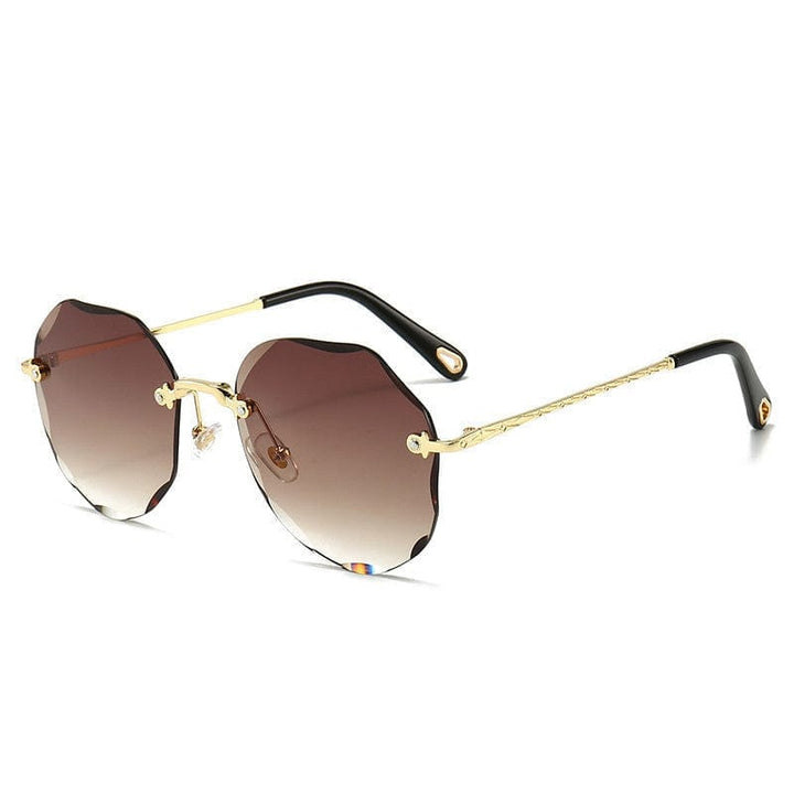 Polygonal Sunglasses Women Rimless Trimmed Sunglasses BENNYS 