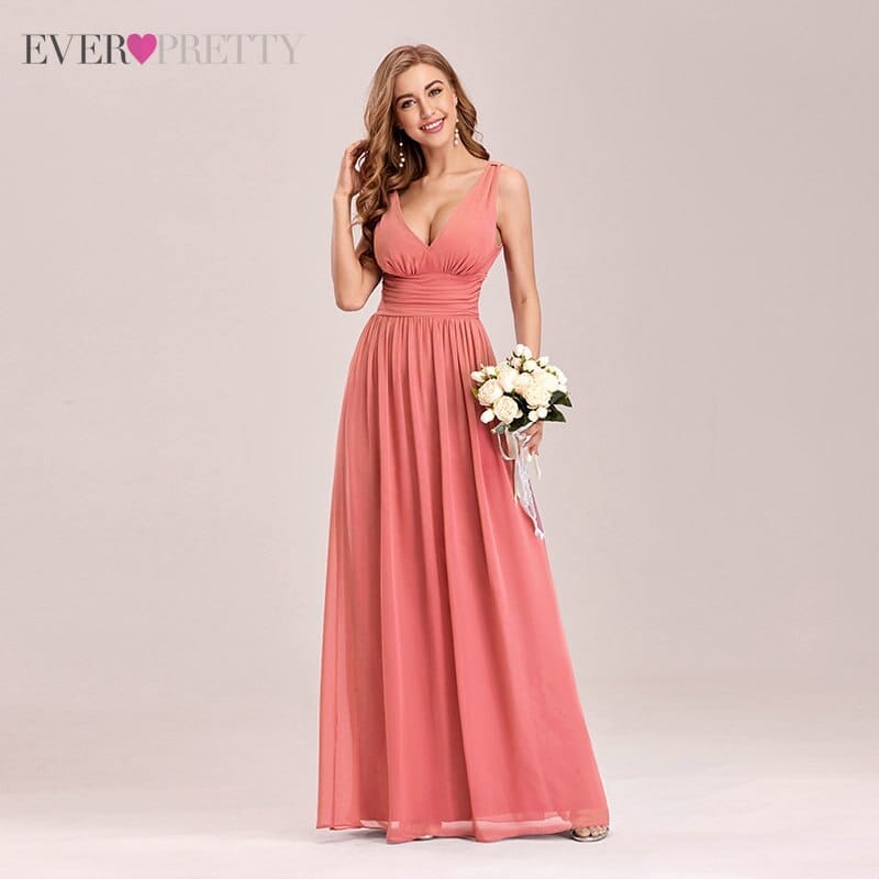 Pretty A Line V Neck Chiffon Elegant Formal Long Dinner Dress BENNYS 