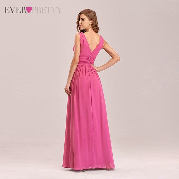 Pretty A Line V Neck Chiffon Elegant Formal Long Dinner Dress BENNYS 