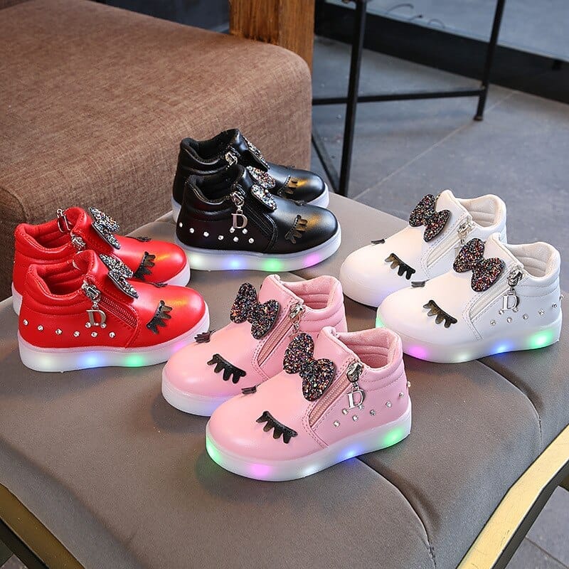 Princess's  Bow LED Shoes/Sneakers. Cute Baby Sneakers with Light BENNYS 