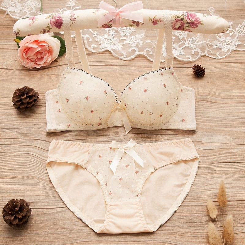 Puberty Lace Dot Cotton Underwear Set For Teenagers BENNYS 
