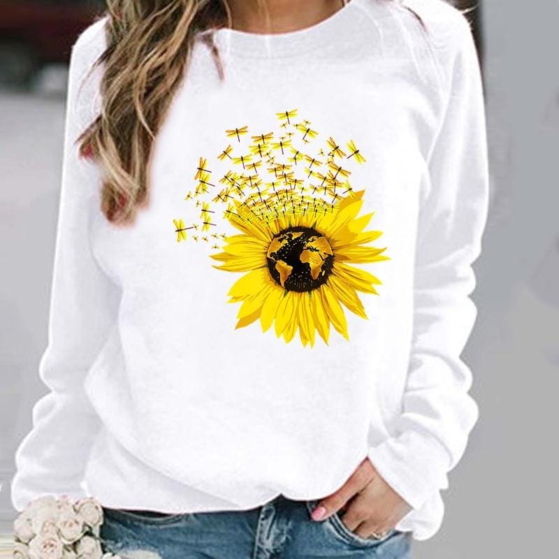 Pullovers Flower Butterfly Lovely Womens Clothing BENNYS 