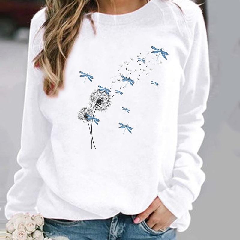 Pullovers Flower Butterfly Lovely Womens Clothing BENNYS 