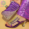 Purple Color Italian Shoes with Matching Bags Shoes and Bag Set BENNYS 