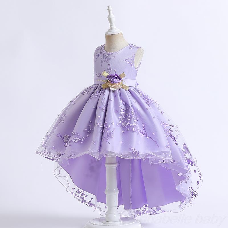 Purple Evening Dress for Toddler Girls Princess Tutu Trail Dress BENNYS 