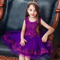 Purple Flower Girl Dresses Appliqué Little Girls Pageant Dress BENNYS 