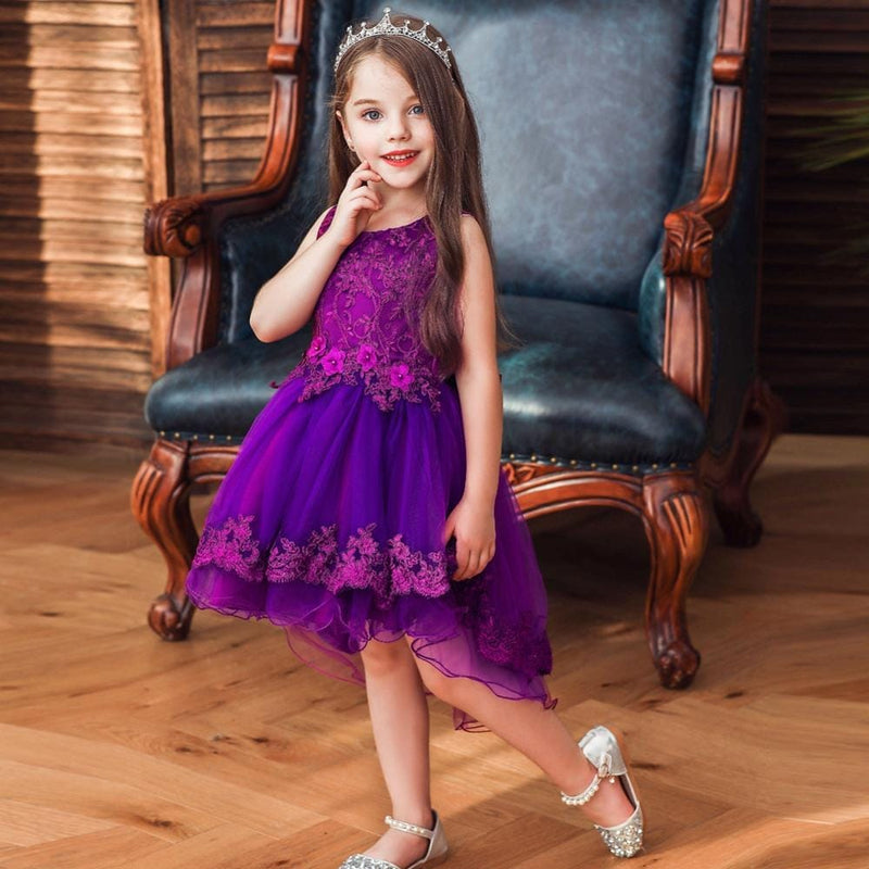 Purple Flower Girl Dresses Appliqué Little Girls Pageant Dress BENNYS 