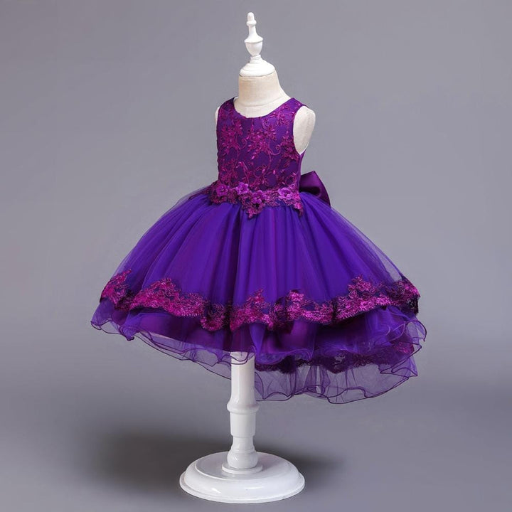 Purple Flower Girl Dresses Appliqué Little Girls Pageant Dress BENNYS 