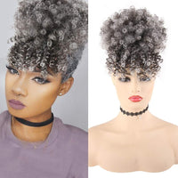 Queen Braid Short Kinky Curly Synthetic Hair With Bangs BENNYS 