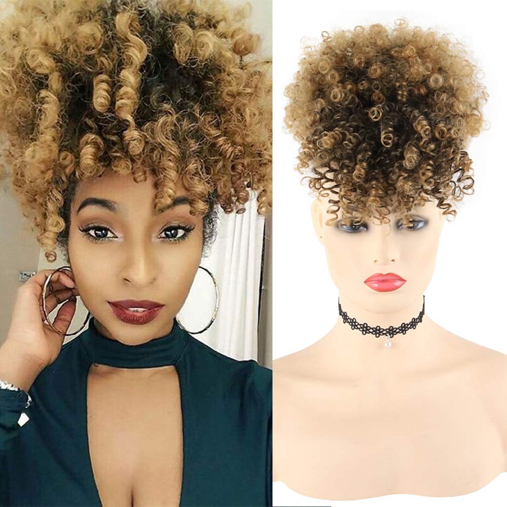 Queen Braid Short Kinky Curly Synthetic Hair With Bangs BENNYS 