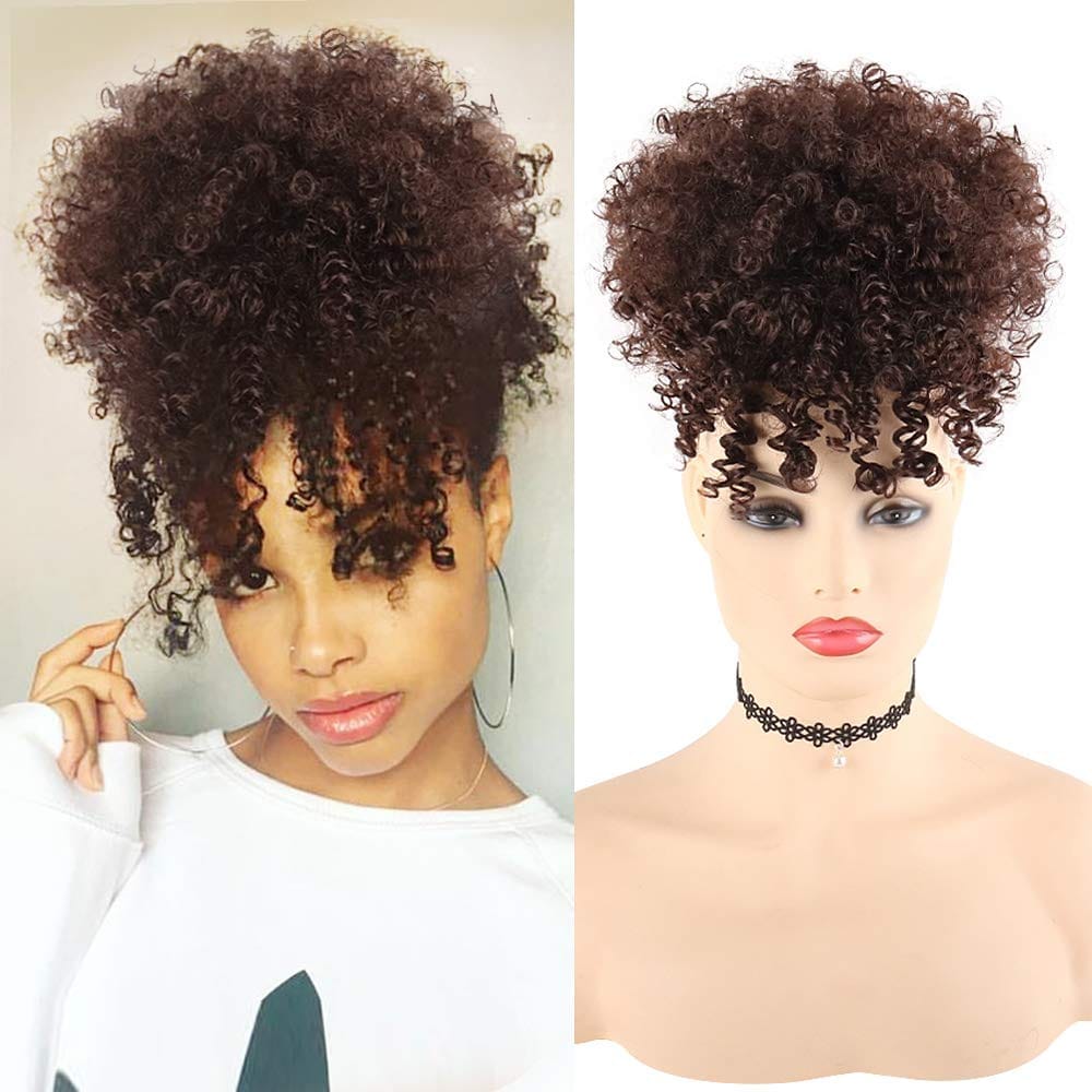 Queen Braid Short Kinky Curly Synthetic Hair With Bangs BENNYS 