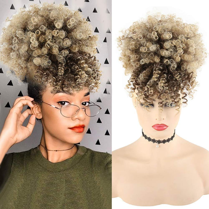 Queen Braid Short Kinky Curly Synthetic Hair With Bangs BENNYS 