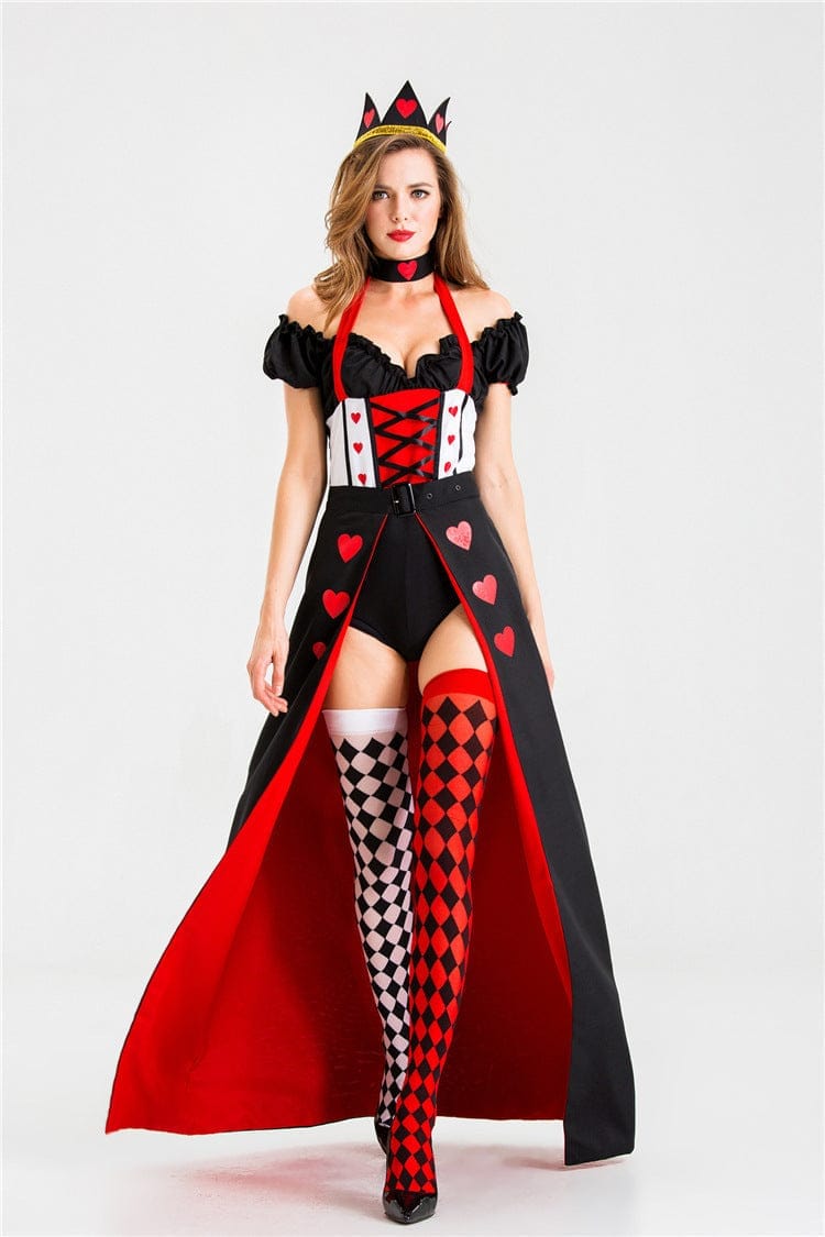 Queen Of Hearts Queen Dress Uniform Halloween Costume BENNYS 