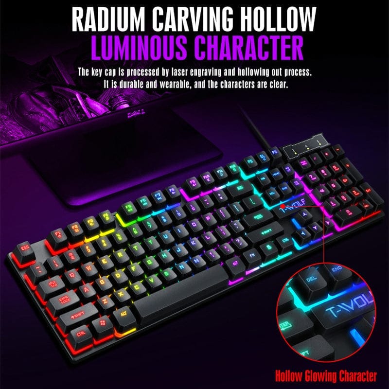 RGB Gaming Keyboard Ergonomic Gamers Keyboard Set BENNYS 