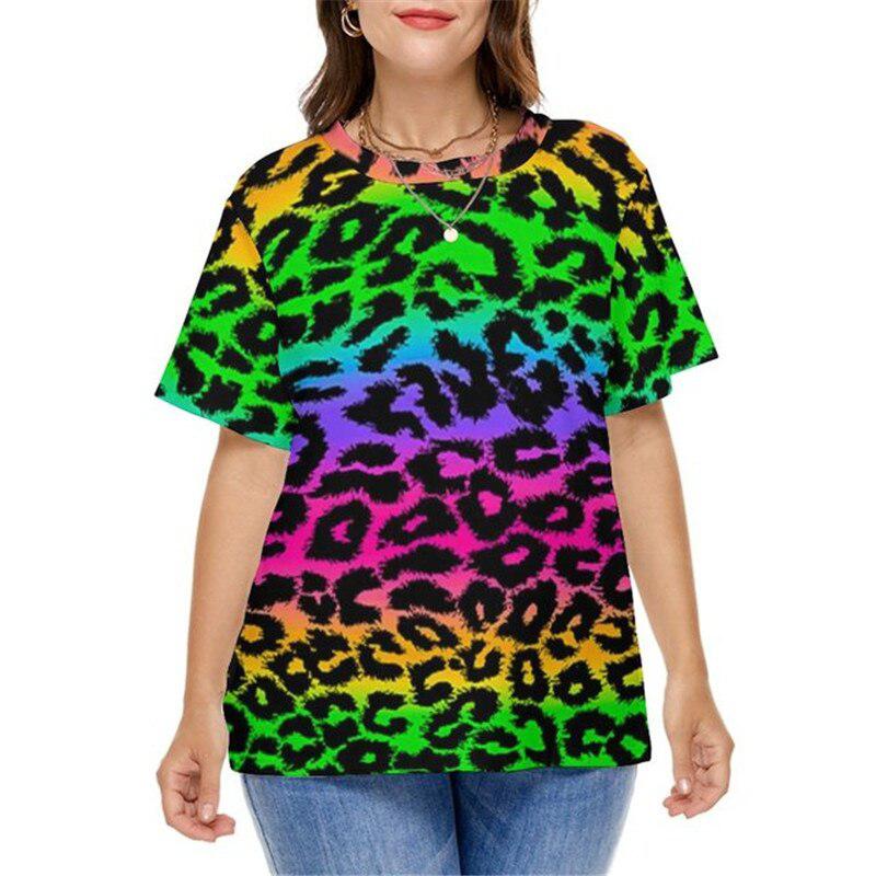 Rainbow Gradient Print Fashion T-Shirt For Women BENNYS 