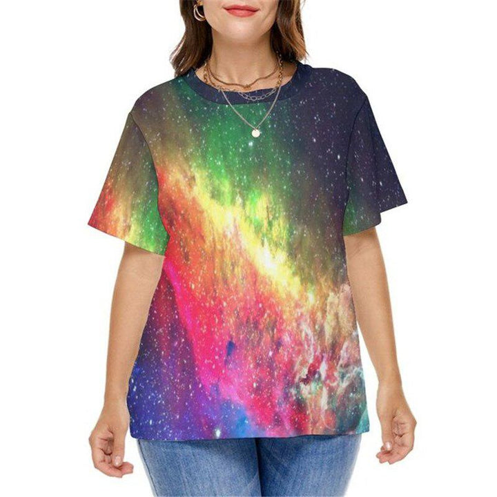 Rainbow Gradient Print Fashion T-Shirt For Women BENNYS 