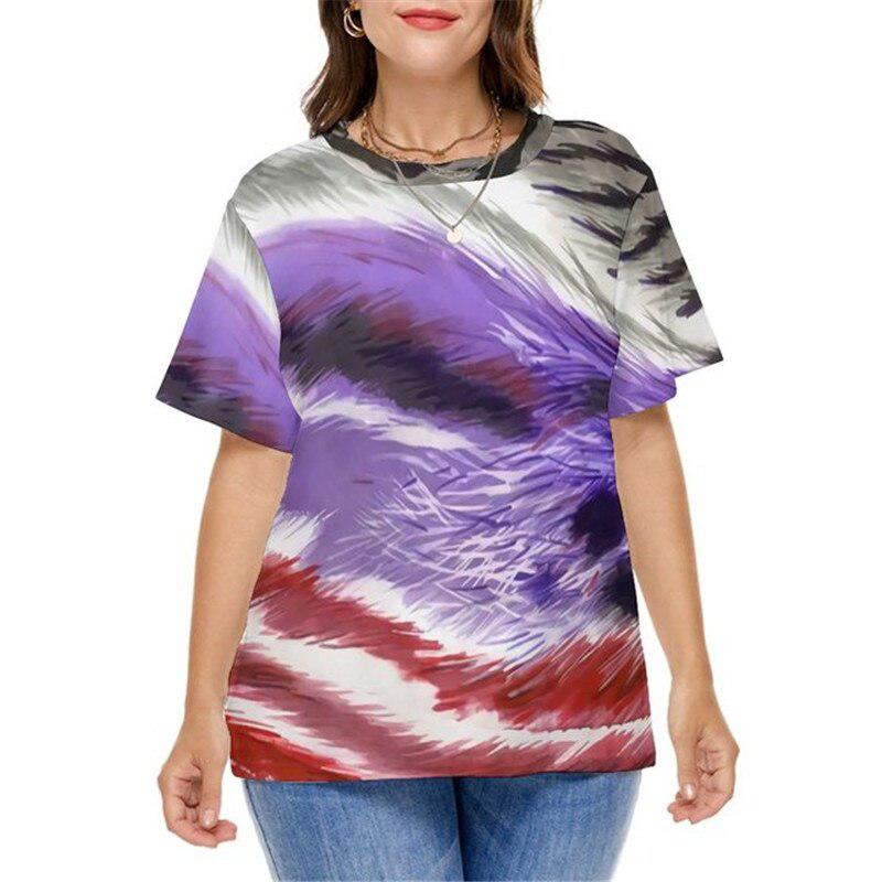 Rainbow Gradient Print Fashion T-Shirt For Women BENNYS 