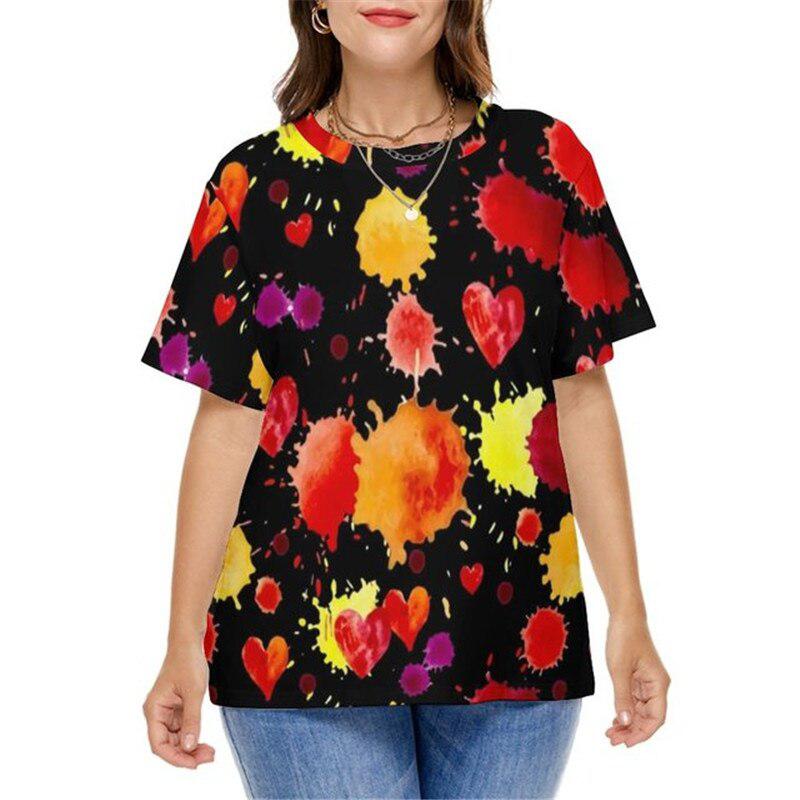 Rainbow Gradient Print Fashion T-Shirt For Women BENNYS 