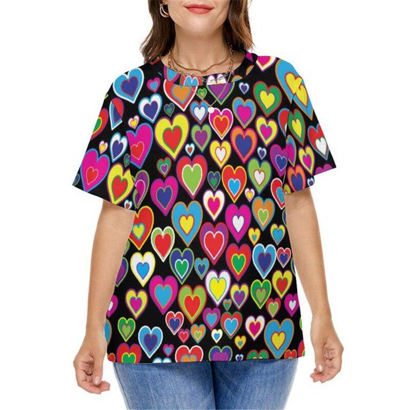 Rainbow Gradient Print Fashion T-Shirt For Women BENNYS 