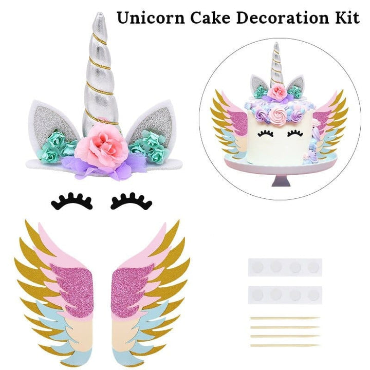 Rainbow Unicorn Cake Topper Kids Girl Birthday Party DIY Decoration BENNYS 