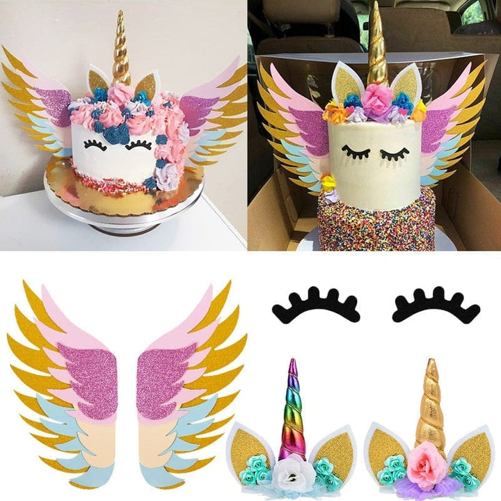 Rainbow Unicorn Cake Topper Kids Girl Birthday Party DIY Decoration BENNYS 