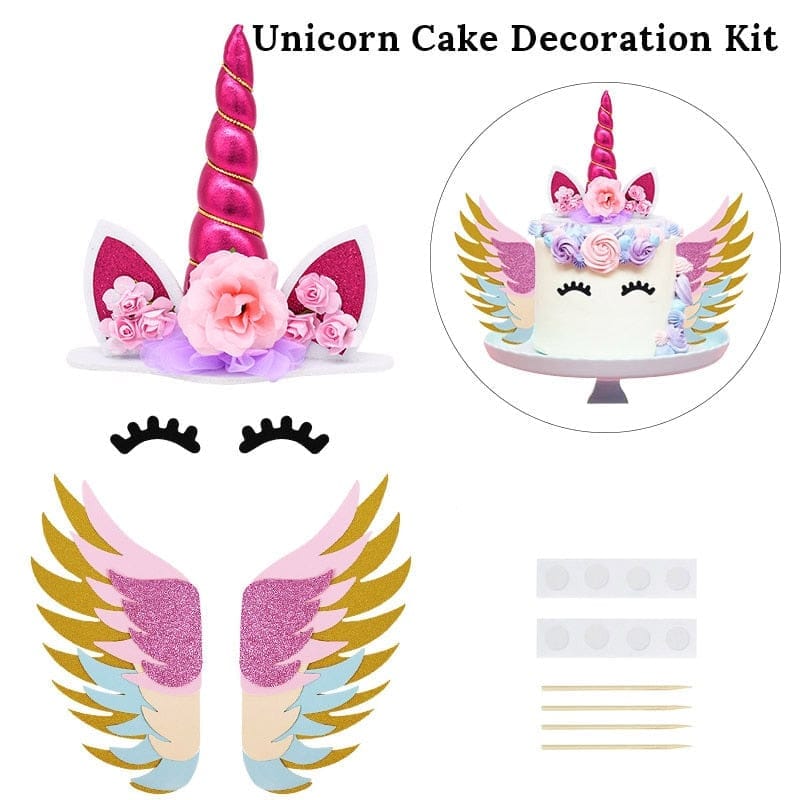 Rainbow Unicorn Cake Topper Kids Girl Birthday Party DIY Decoration BENNYS 