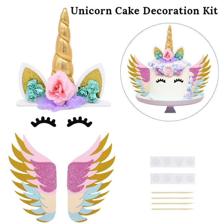 Rainbow Unicorn Cake Topper Kids Girl Birthday Party DIY Decoration BENNYS 