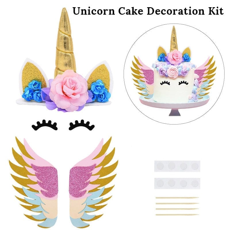 Rainbow Unicorn Cake Topper Kids Girl Birthday Party DIY Decoration BENNYS 