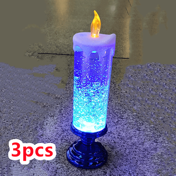 Rechargeable Color Electronic LED Waterproof Candle With Glitter Color Changing LED Candle Home Decor BENNYS 