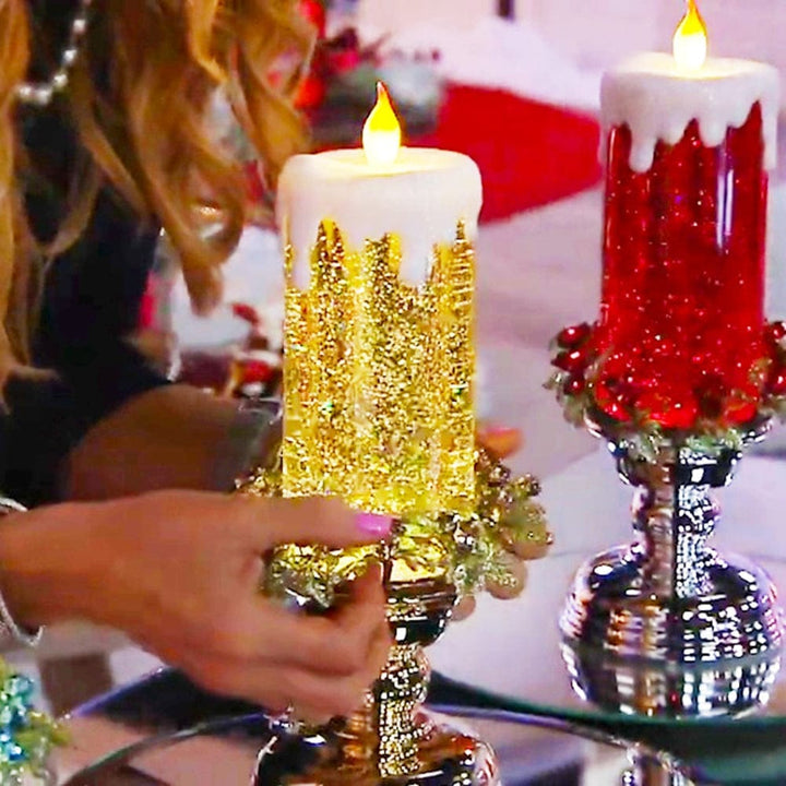 Rechargeable Color Electronic LED Waterproof Candle With Glitter Color Changing LED Candle Home Decor BENNYS 