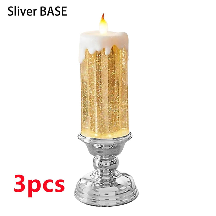 Rechargeable Color Electronic LED Waterproof Candle With Glitter Color Changing LED Candle Home Decor BENNYS 