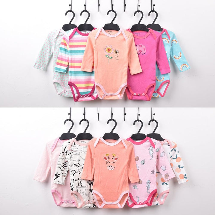 Redkite Baby Romper 5-Piece Pack Cotton Envelope Collar Long Sleeve Triangle Romper baby romper BENNYS 