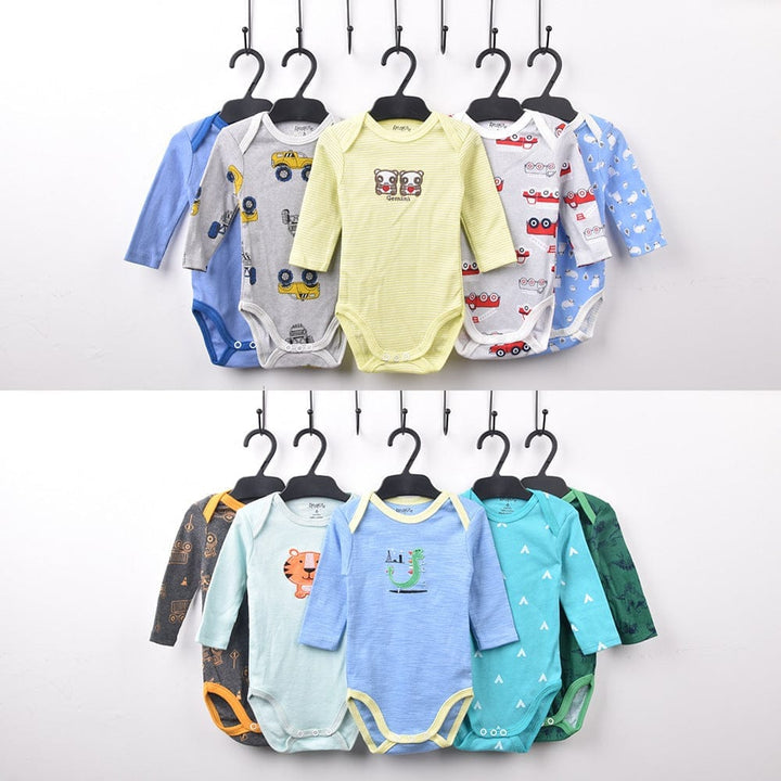 Redkite Baby Romper 5-Piece Pack Cotton Envelope Collar Long Sleeve Triangle Romper baby romper BENNYS 