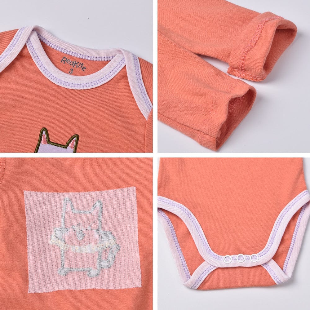 Redkite Baby Romper 5-Piece Pack Cotton Envelope Collar Long Sleeve Triangle Romper baby romper BENNYS 