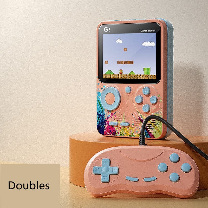 Handheld games console with built store in games