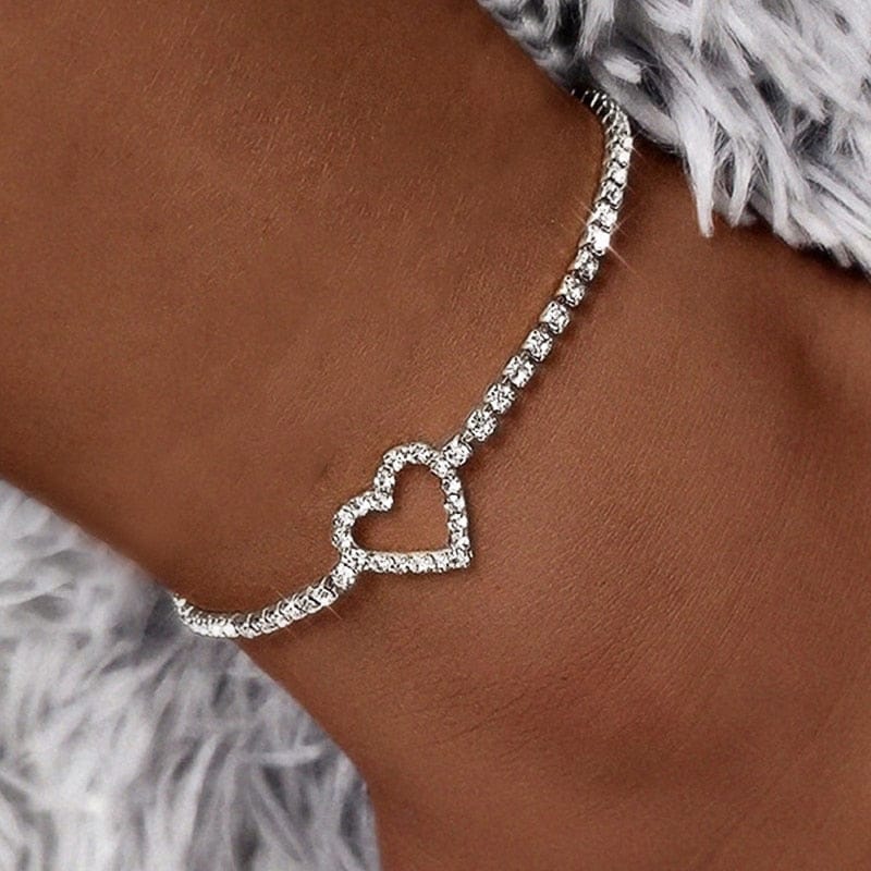 Rhinestone Chain Anklets Silver Color/Gold Color Luxury Ankle Bracelet BENNYS 
