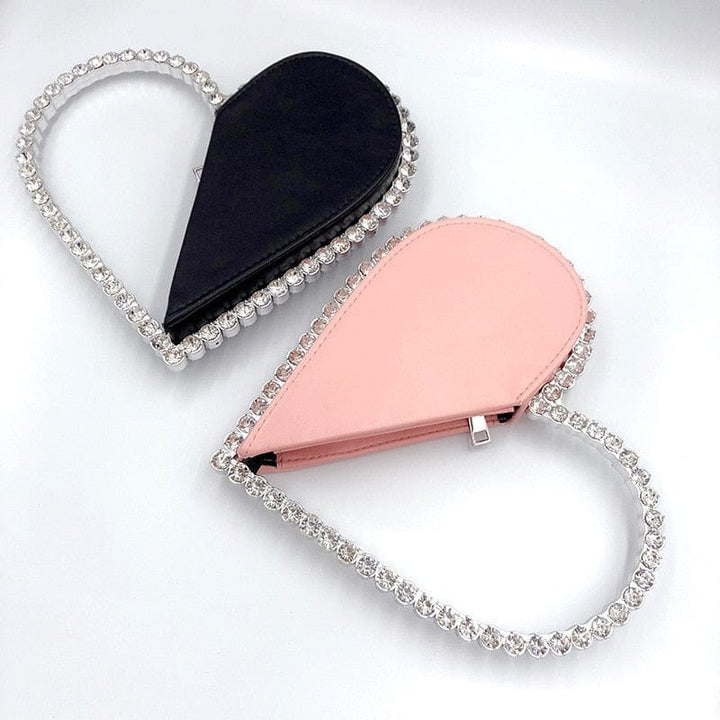 Rhinestone Red Heart Evening Clutch Bag BENNYS 