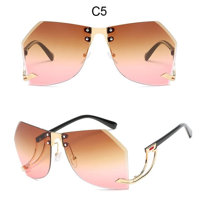 Rimless Sunglasses Women's Brand Designer Gradient Sun Glasses BENNYS 