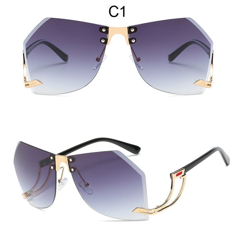 Rimless Sunglasses Women's Brand Designer Gradient Sun Glasses 1