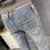 Ripped Denim jeans 2022 men&#39;s trendy brand loose summer thin elastic feet pants men&#39;s Korean harem teenagers cropped pants BENNYS 