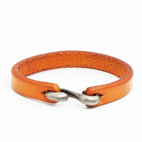 S buckle brown leather bracelet BENNYS 