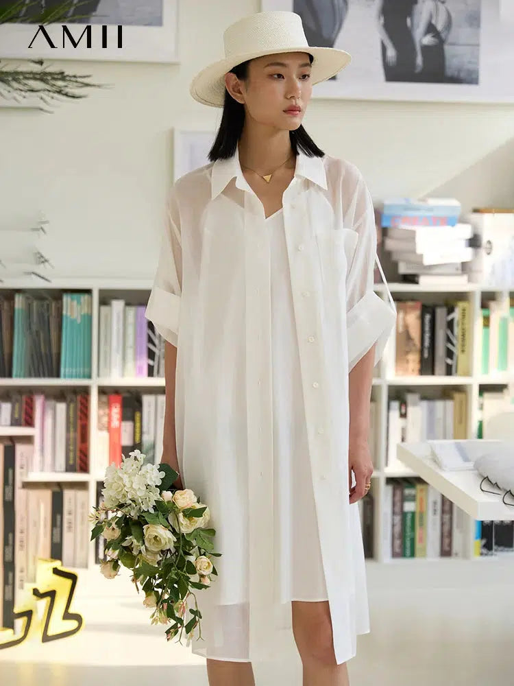 Minimalism Fashion Shirt Dresses for Women