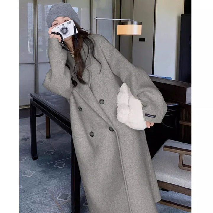 Winter Korean Style Women’s Mid-Long Woolen Coat