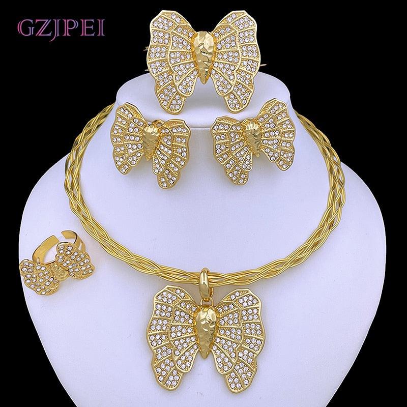 Gold Color Women's Wedding Party Jewelry Sets-Jewelry-Bennys Beauty World